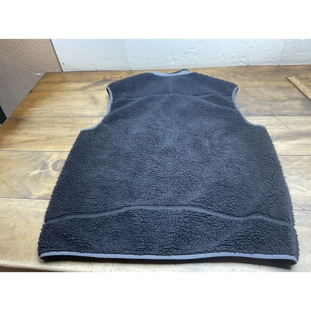 Patagonia Vest Mens L Black Classic Retro X Deep Pile Fleece Outdoor 23047